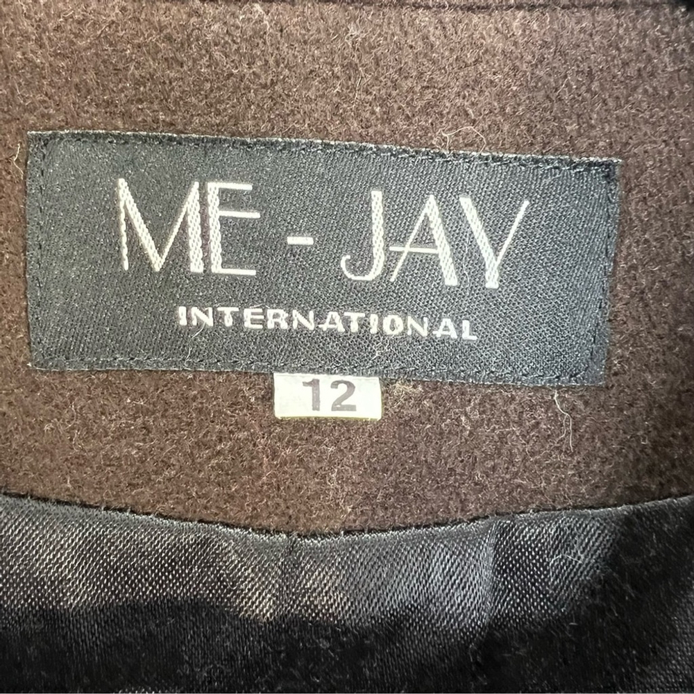 Vintage 90s Italian wool cashmere black brown mid length coat 12 - Picture 11 of 12